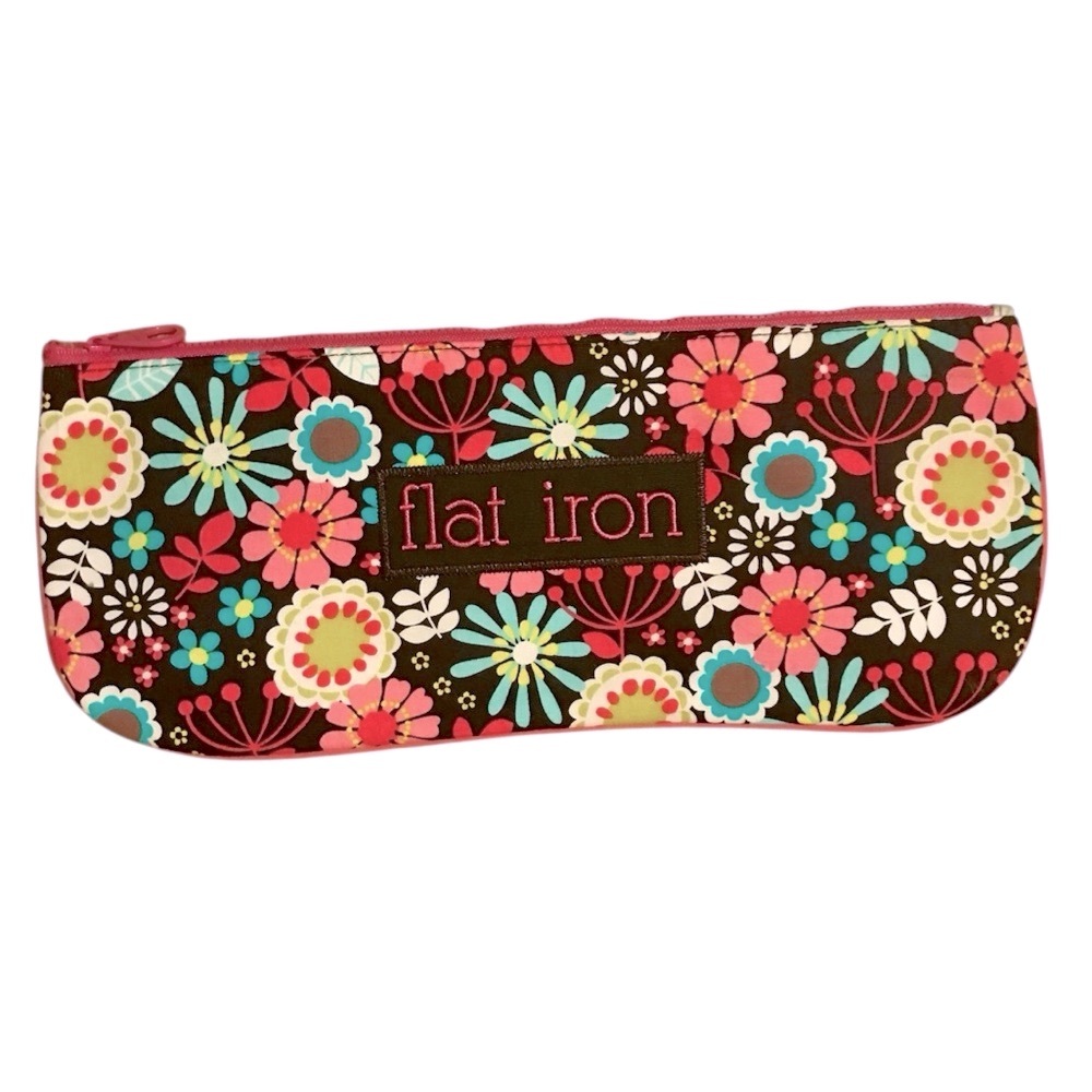 ONCE UPON a ROSE Floral FLAT IRON Carrier Bag *Heat Resistant Travel Pouch*